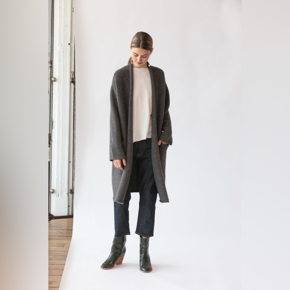 Lauren Manoogian Baby Alpaca Roll Cardigan - Picture 2 of 9